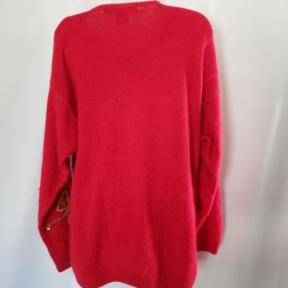 IB Diffusion Vtg 90's Red Beaded Holiday Sweater - Picture 3 of 5